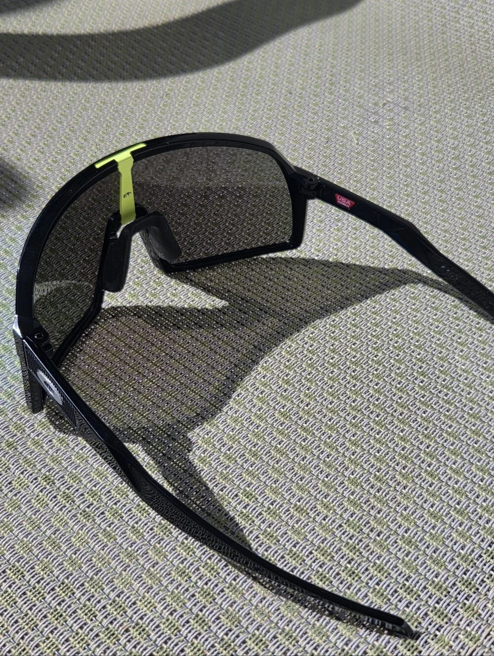Oakley Sutro Black Frame Shield Sunglasses with Blue-Green Mirrored Lens